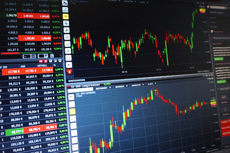 financial charts and data on a computer screen